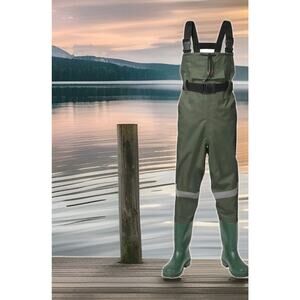 New HISEA Kids Chest Waders Bootfoot Nylon Fishing Hunting Big Kid 12-13 Boot 7